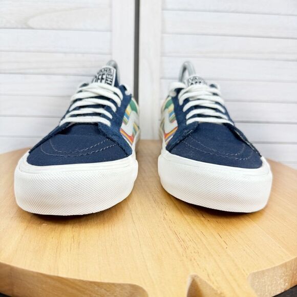 Vans SK8 Low Reissue Retro Stripes Lace Up Sneakers Blue Multi 8 Men 9.5 Women - Picture 5 of 10